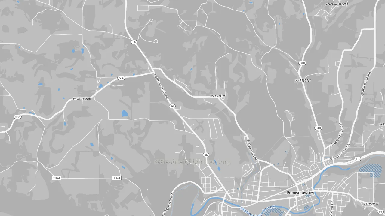Transit Grade map of Walston, PA