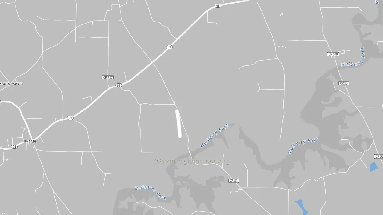 Transit Grade map of Walter, AL