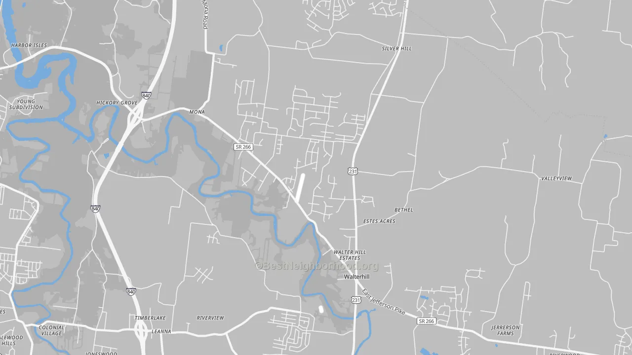 Transit Grade map of Walterhill, TN