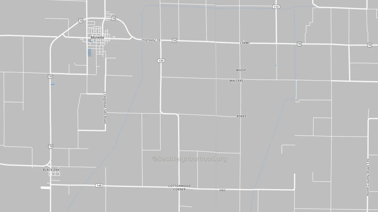 Transit Grade map of Walters, AR
