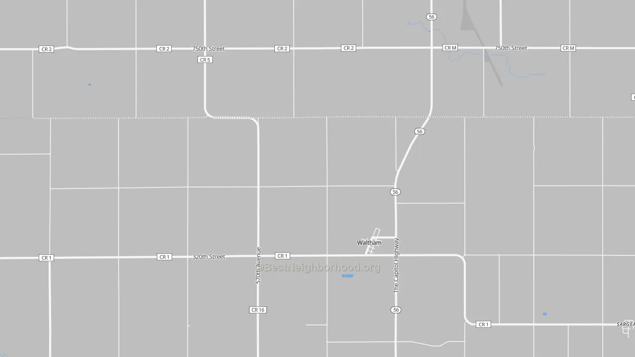 Transit Grade map of Waltham, MN