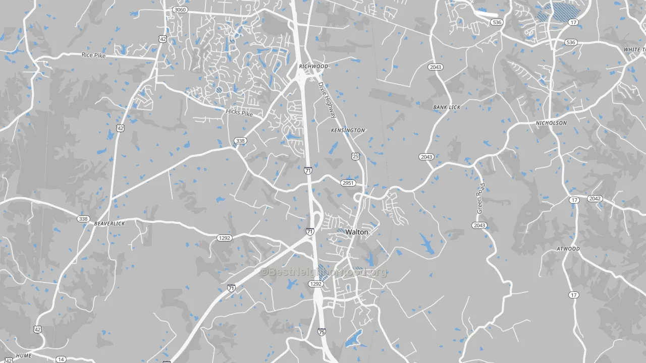 Transit Grade map of Walton, KY