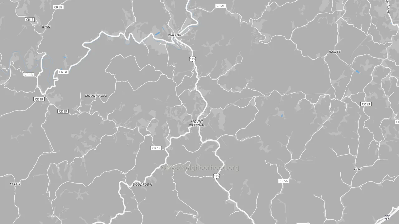 Transit Grade map of Walton, WV