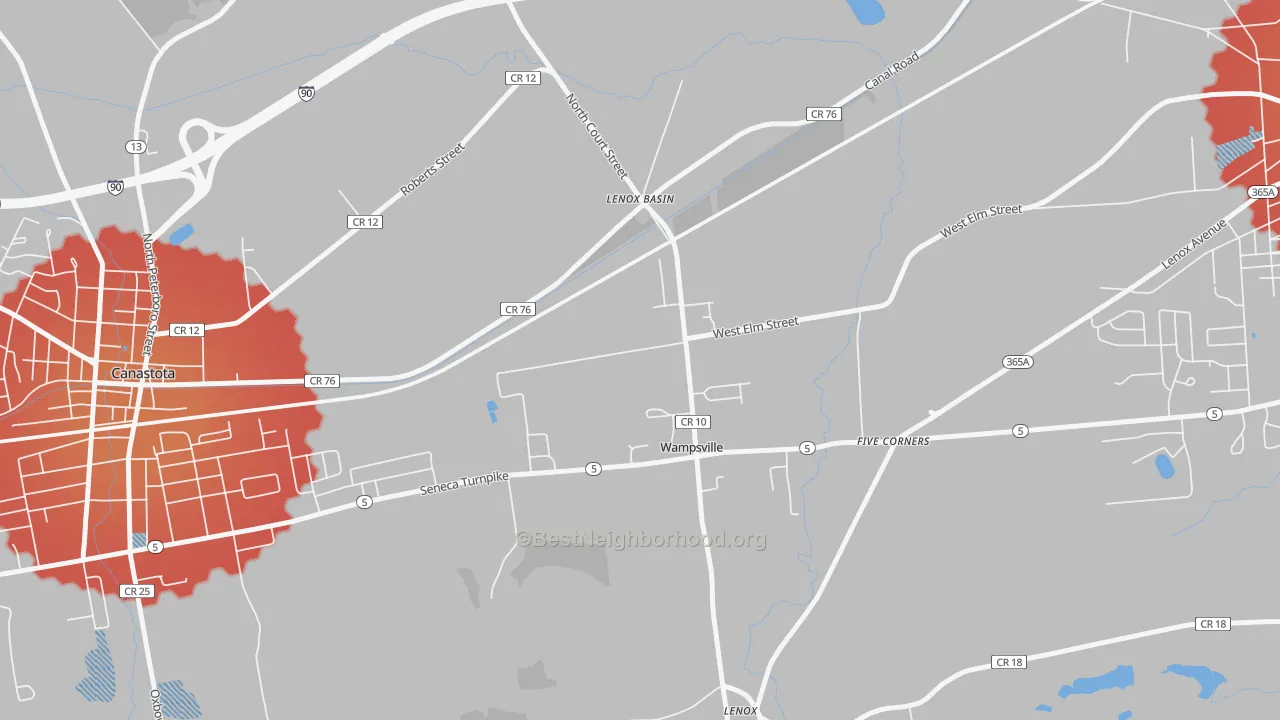 Transit Grade map of Wampsville, NY