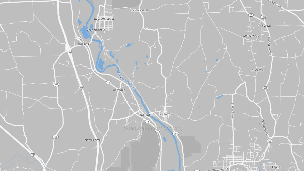 Transit Grade map of Wampum, PA