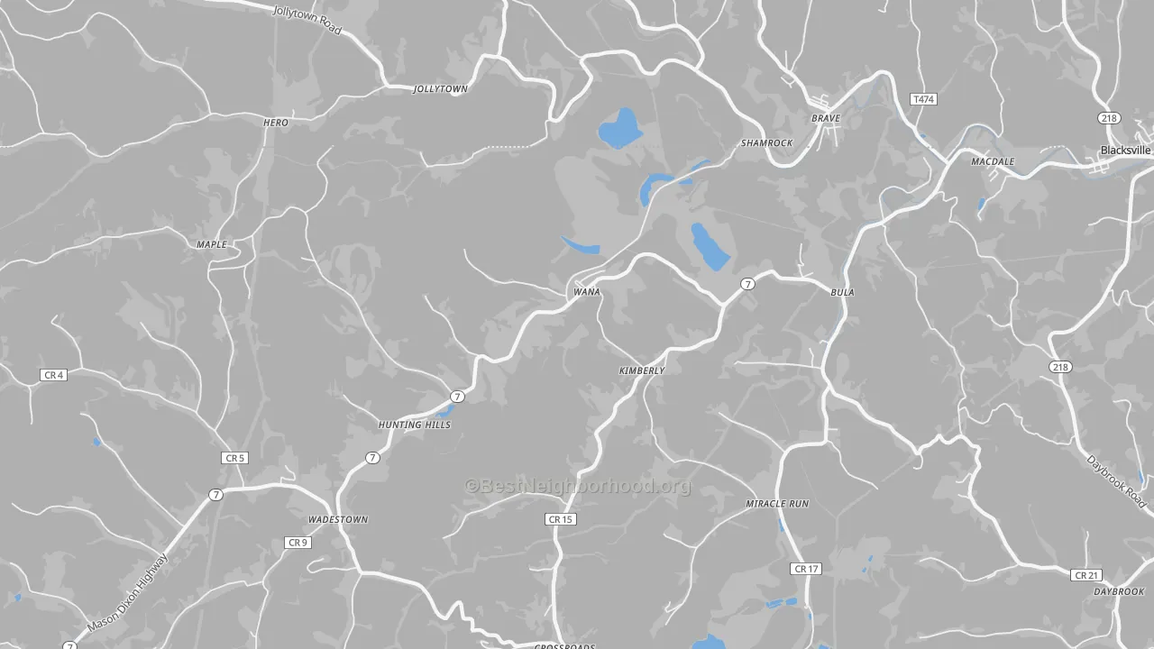 Transit Grade map of Wana, WV