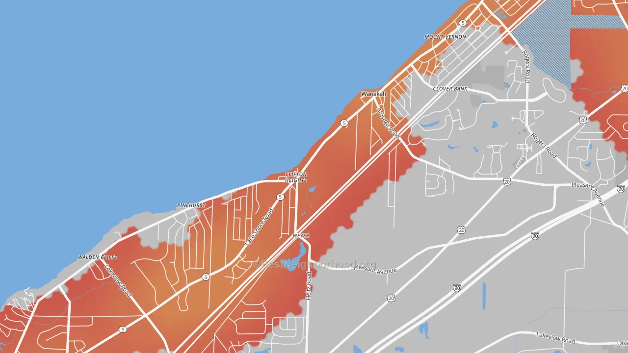 Transit Grade map of Wanakah, NY