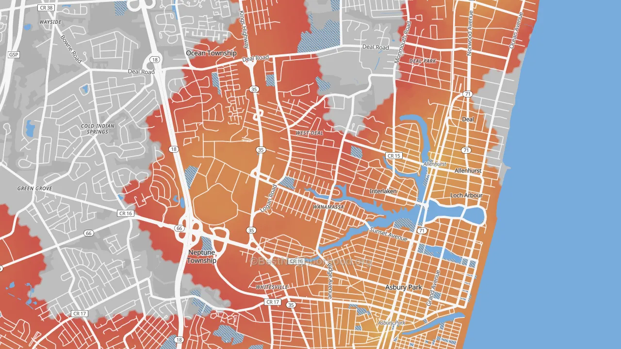Transit Grade map of Wanamassa, NJ