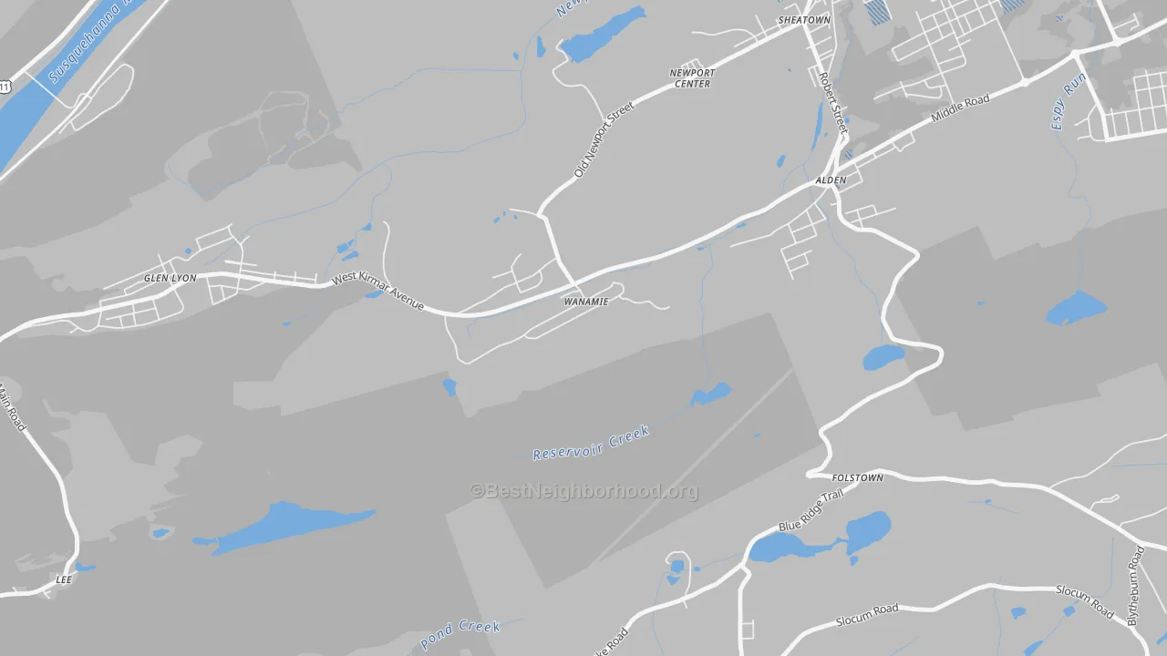 Transit Grade map of Wanamie, PA