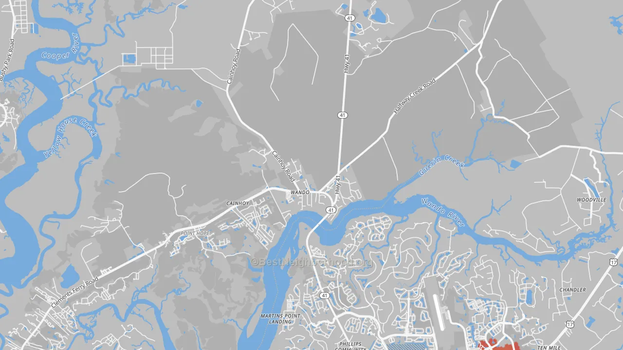 Transit Grade map of Wando, SC