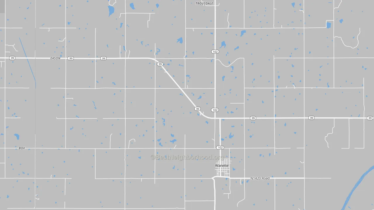 Transit Grade map of Wanette, OK