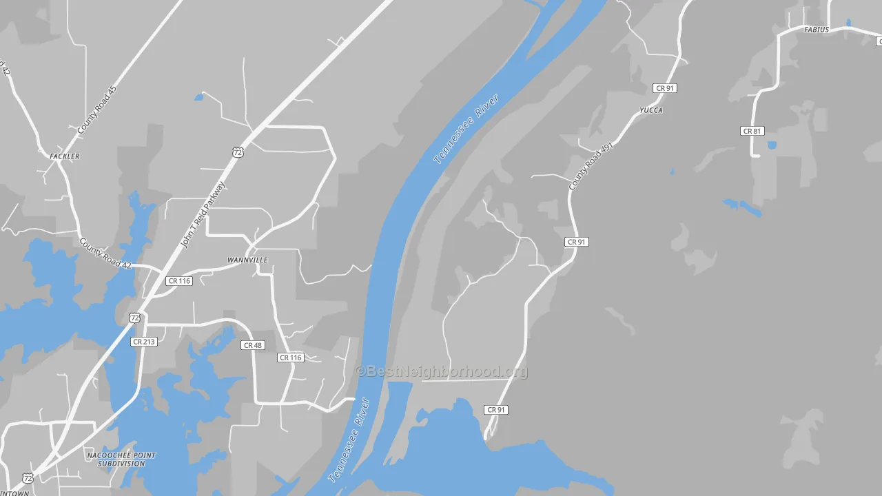 Transit Grade map of Wannville, AL