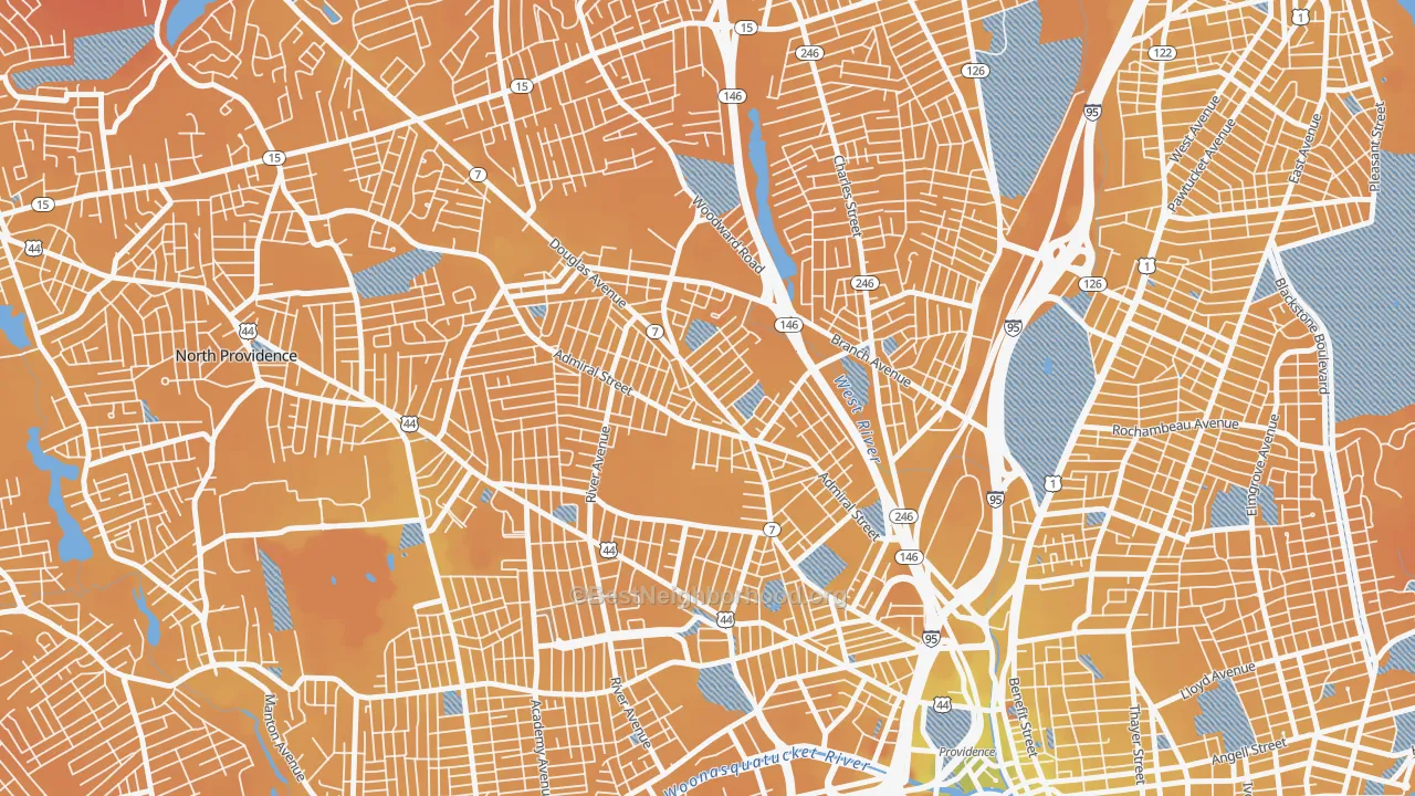 Transit Grade map of Wanskuck, Providence, RI