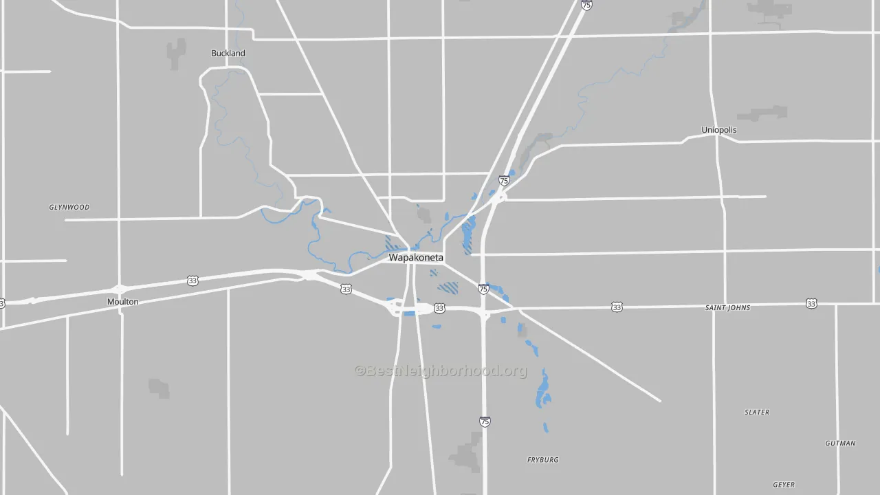 Transit Grade map of Wapakoneta, OH