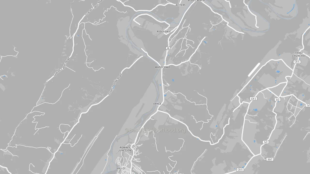 Transit Grade map of Wapocomo, WV