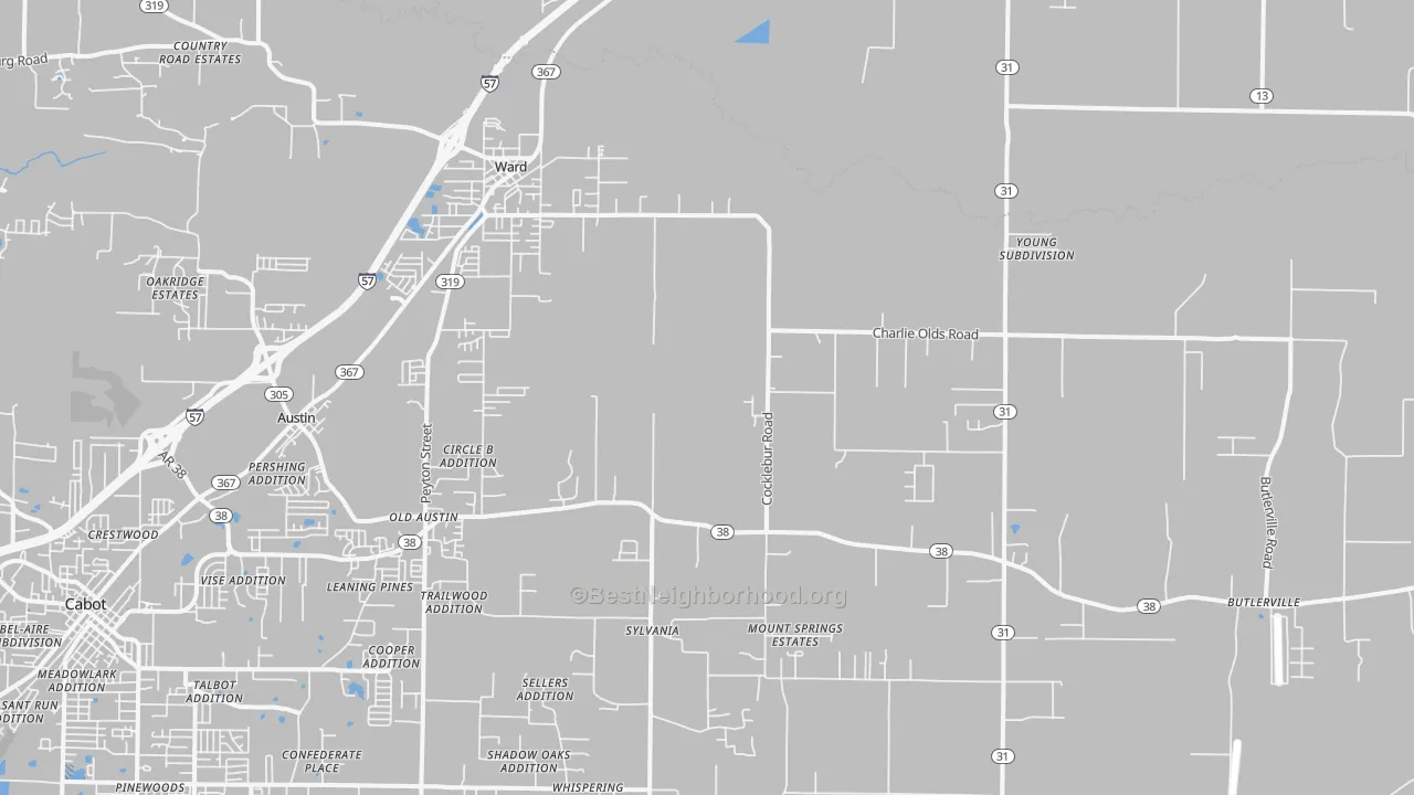Transit Grade map of Ward, AR