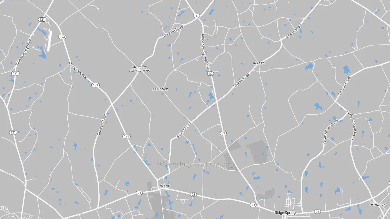 Transit Grade map of Ward, SC