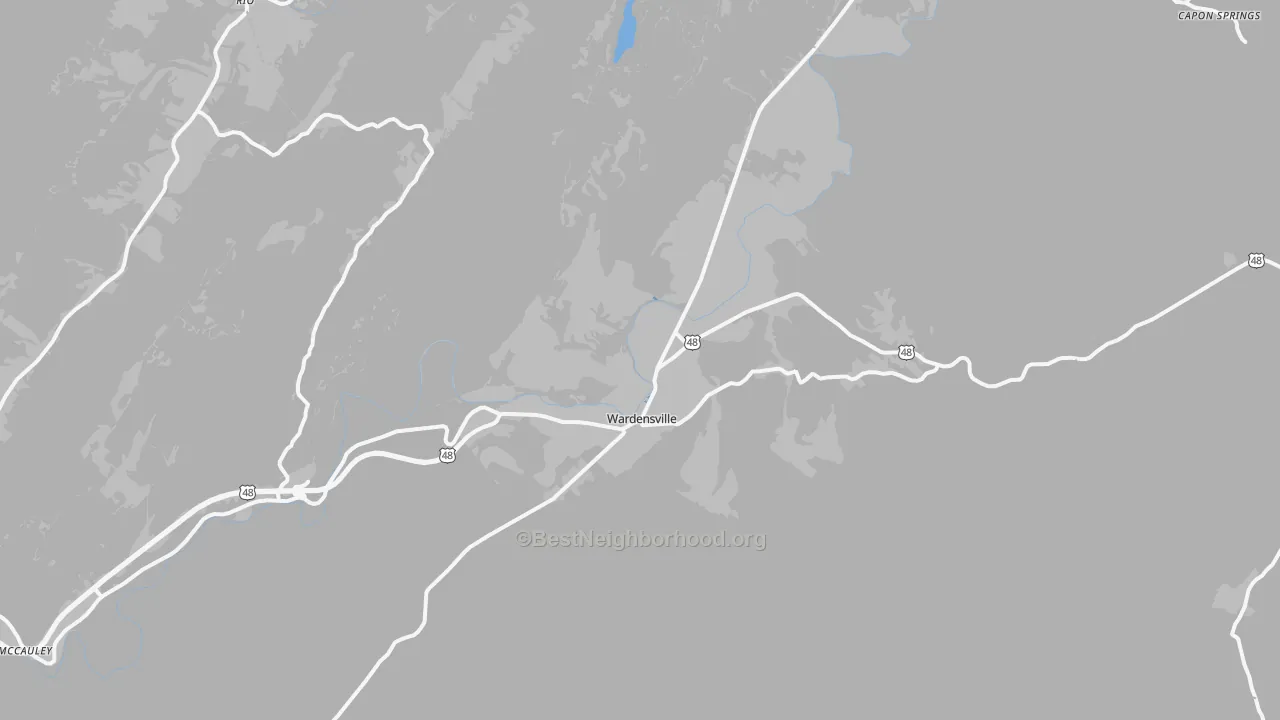 Transit Grade map of Wardensville, WV