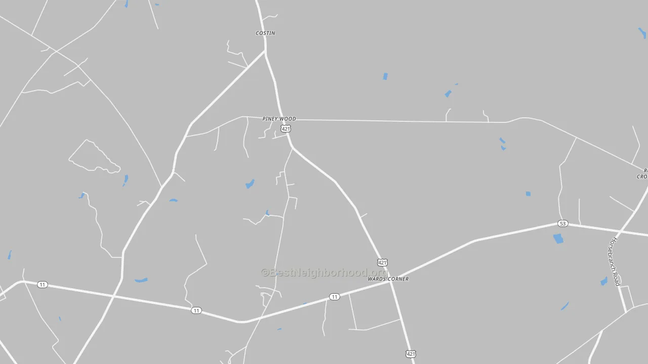 Transit Grade map of Wards Corner, NC