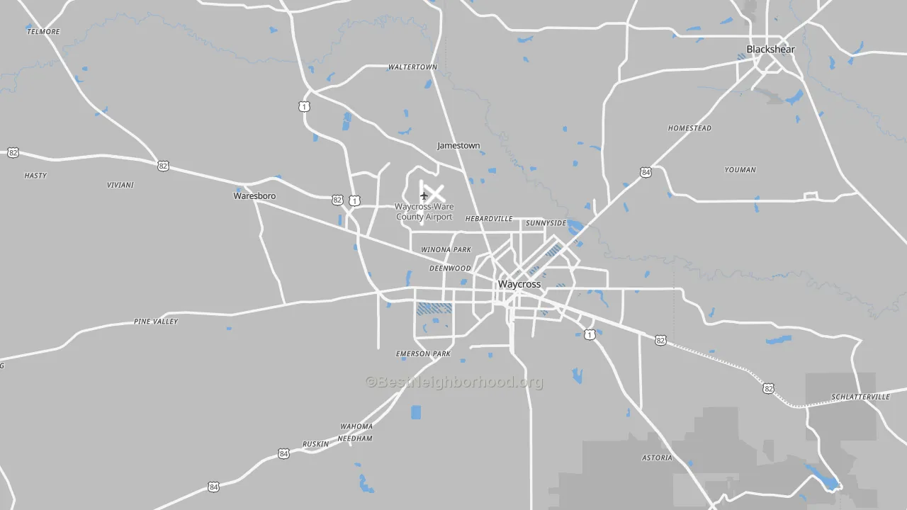Transit Grade map of Ware County, GA