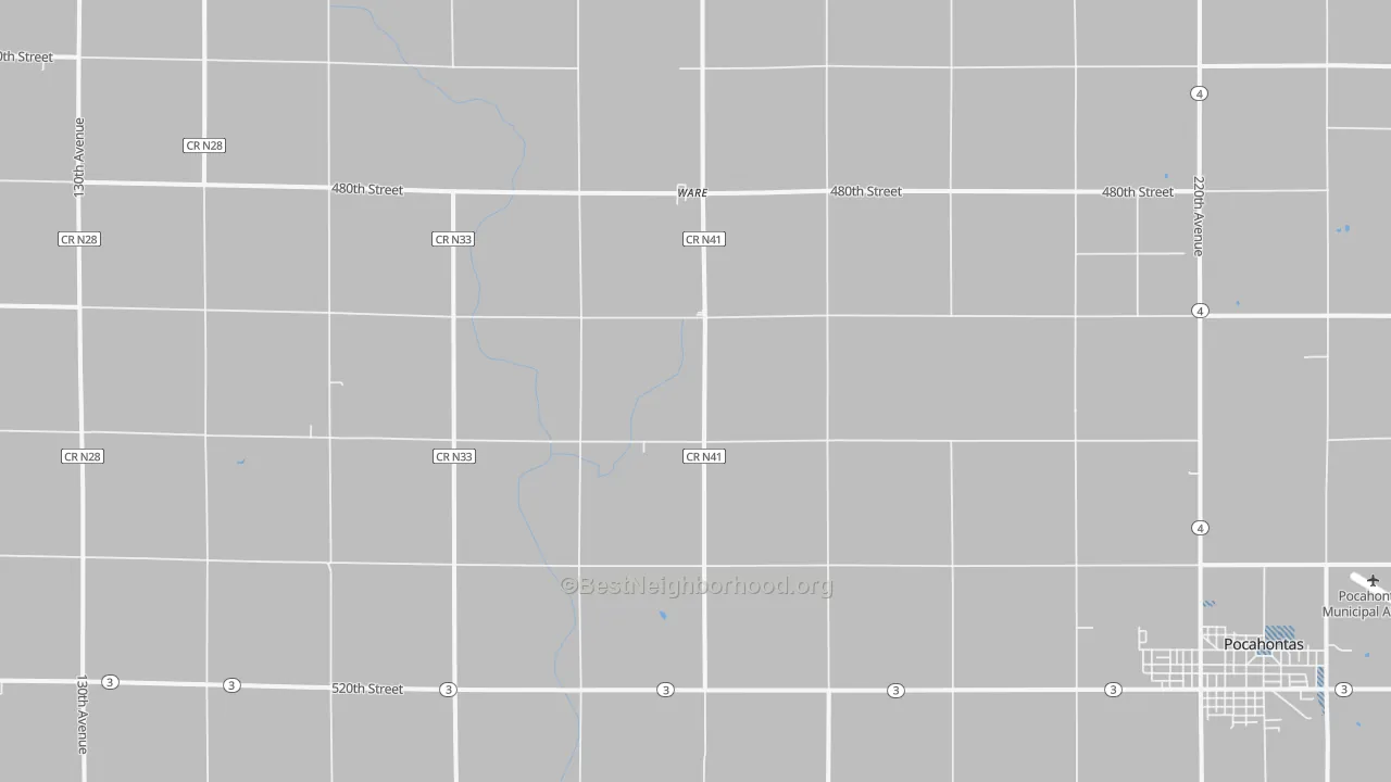 Transit Grade map of Ware, IA