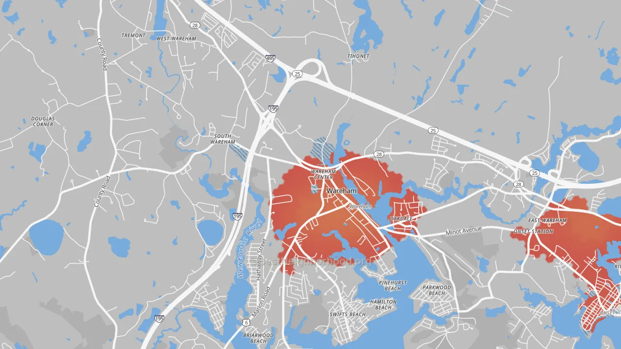 Transit Grade map of Wareham, MA
