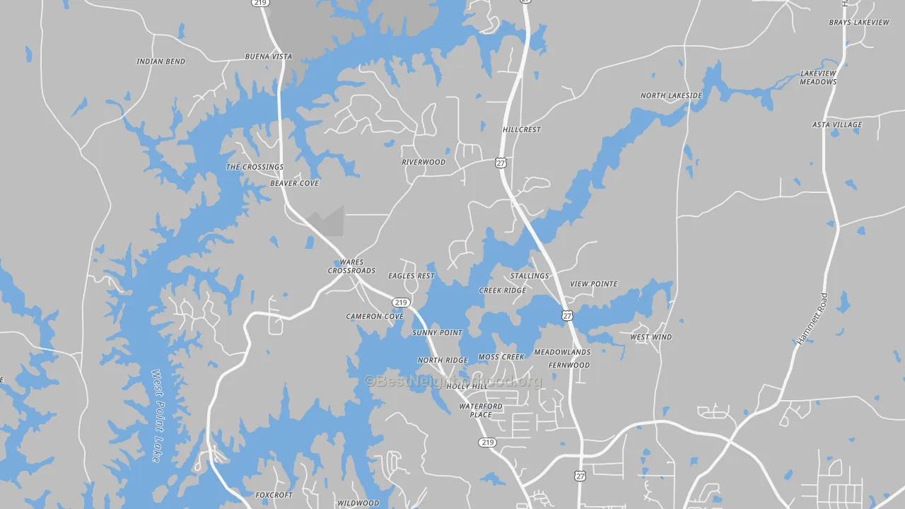 Transit Grade map of Wares Crossroads, GA