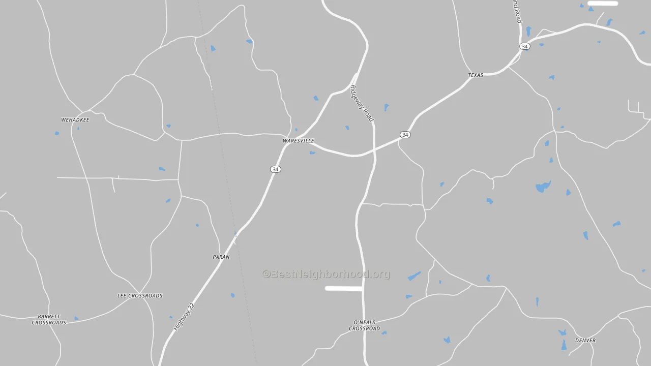 Transit Grade map of Waresville, GA