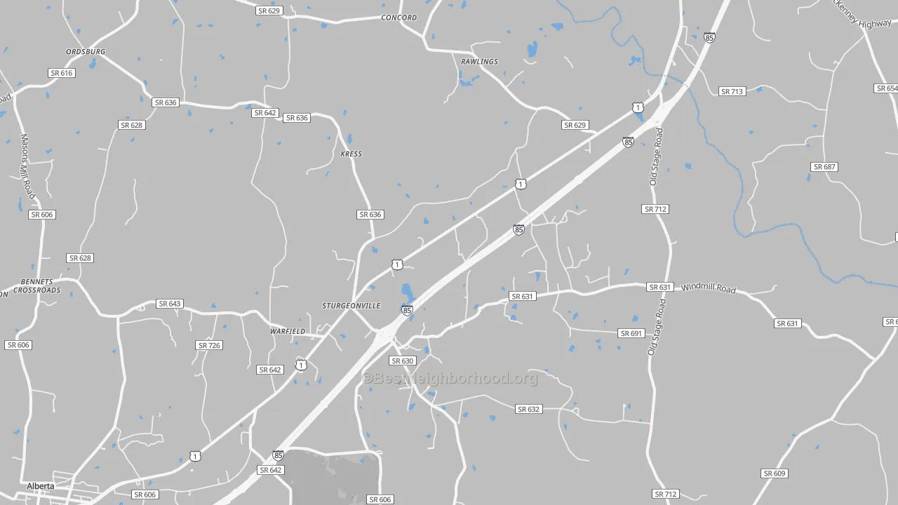 Transit Grade map of Warfield, VA