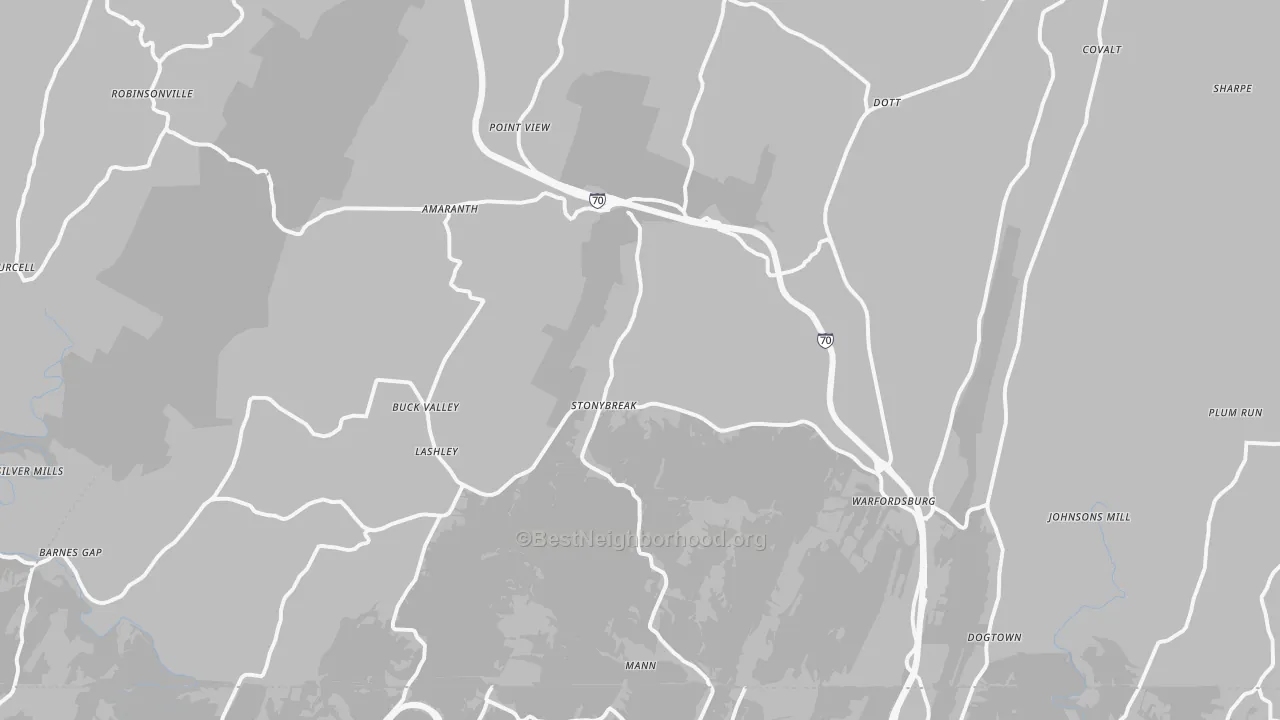 Transit Grade map of Warfordsburg, PA