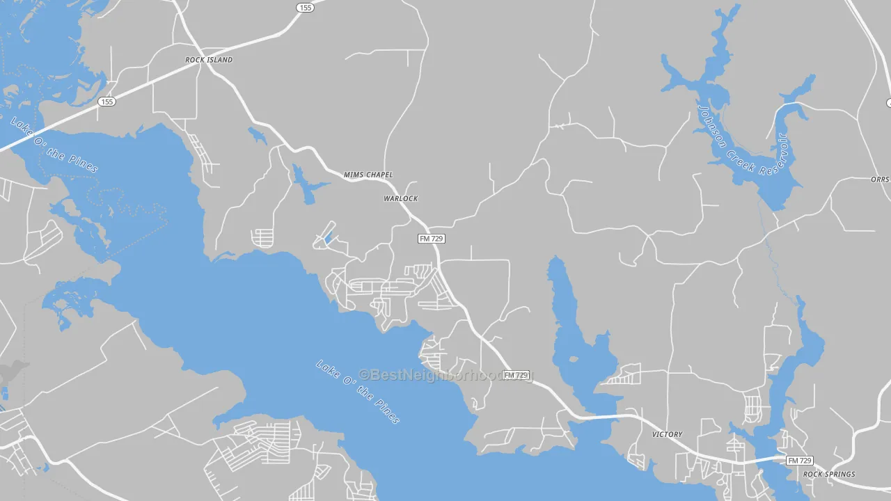 Transit Grade map of Warlock, TX
