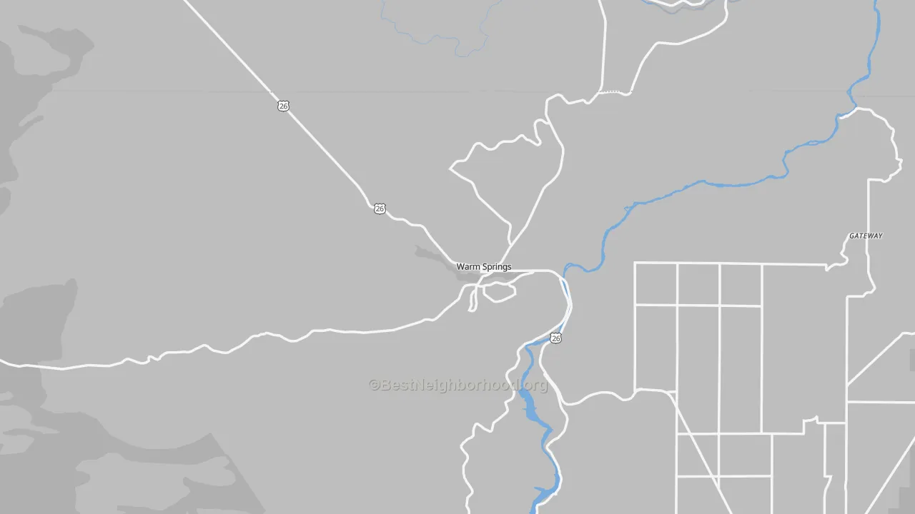 Transit Grade map of Warm Springs, OR