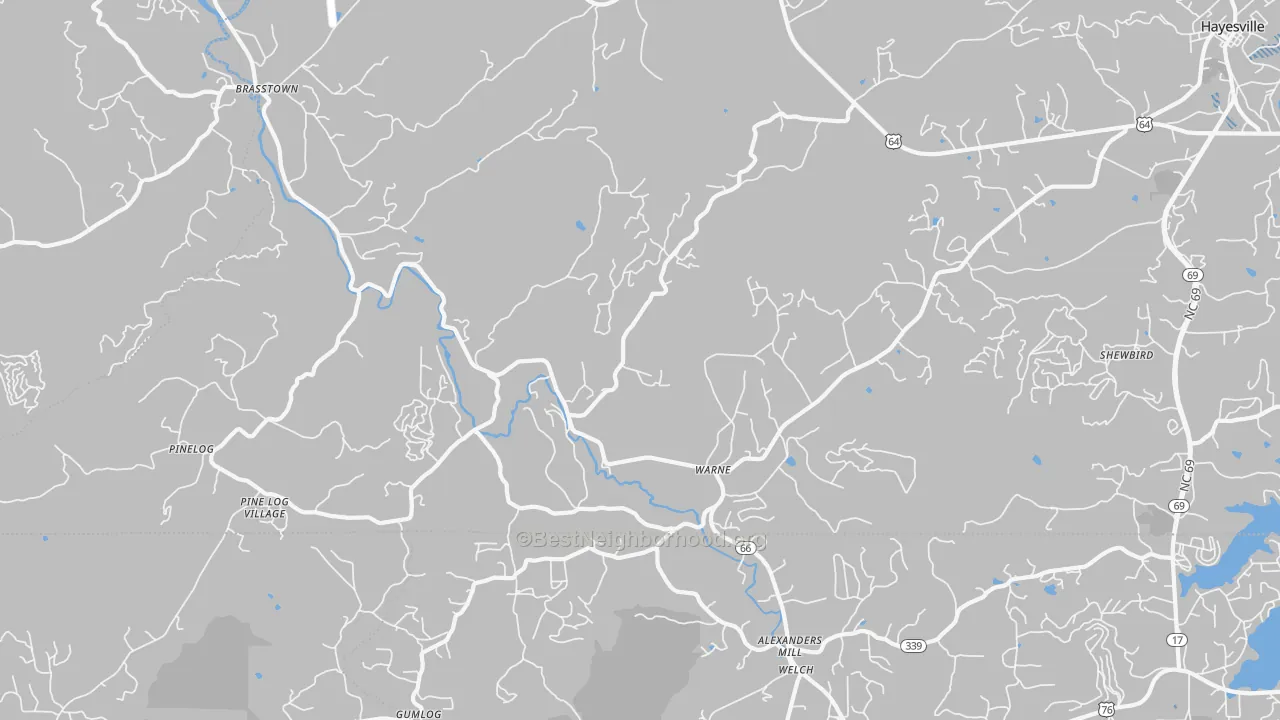 Transit Grade map of Warne, NC