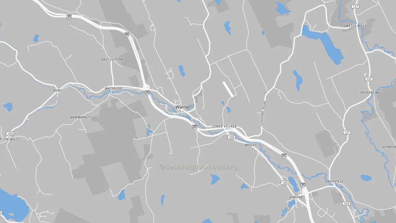 Transit Grade map of Warner, NH