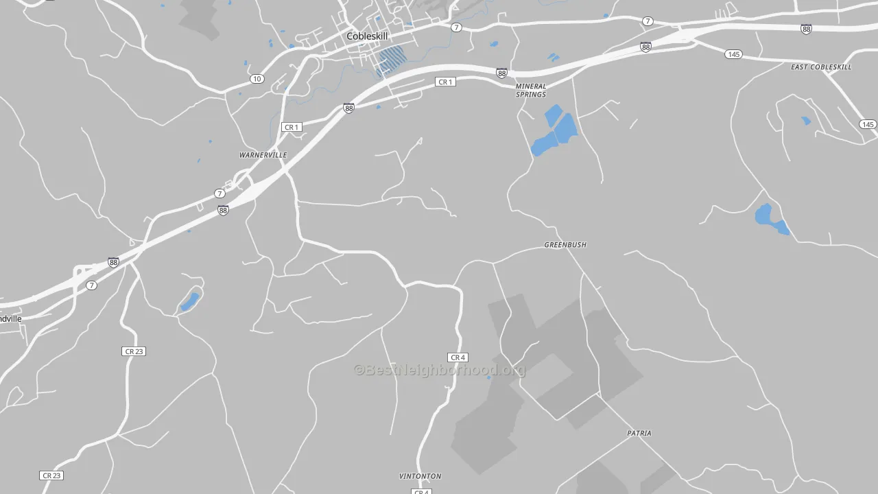 Transit Grade map of Warnerville, NY