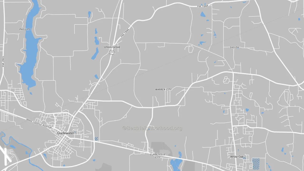 Transit Grade map of Warren City, TX