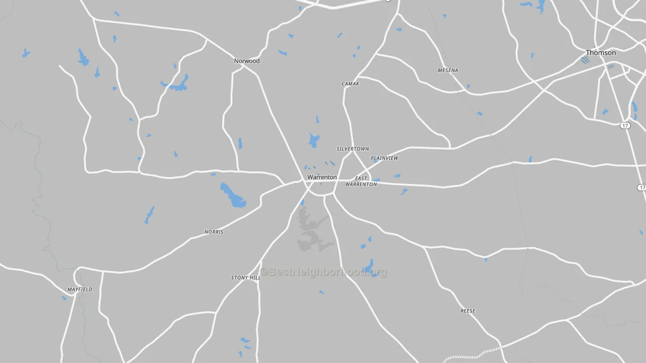 Transit Grade map of Warren County, GA