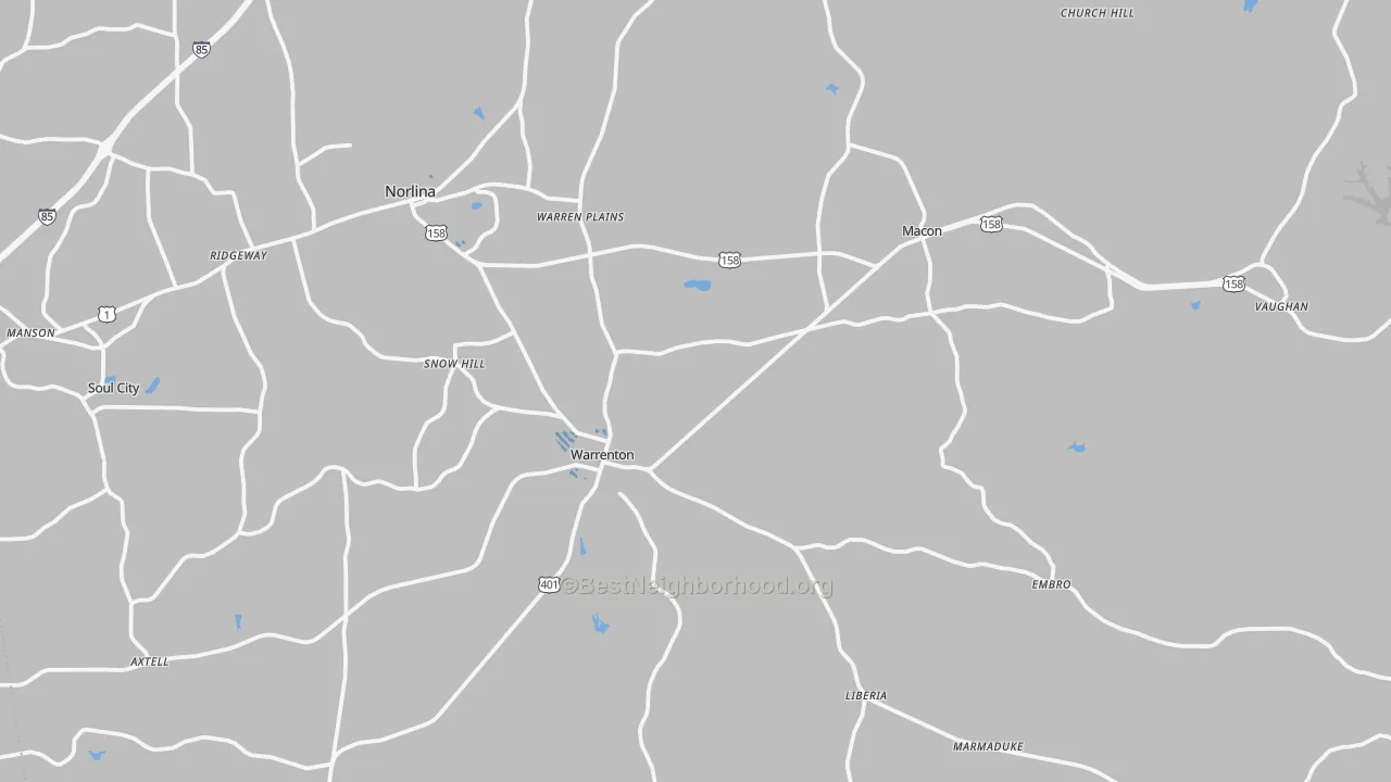 Transit Grade map of Warren County, NC