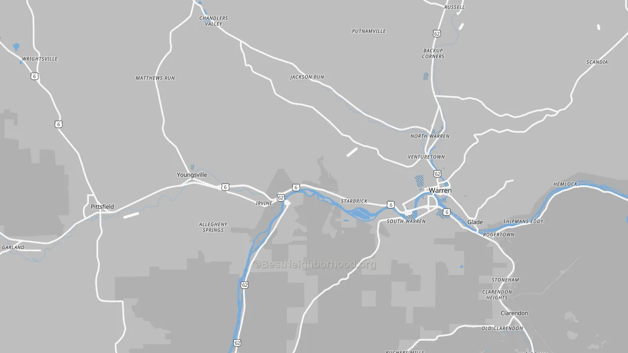 Transit Grade map of Warren County, PA