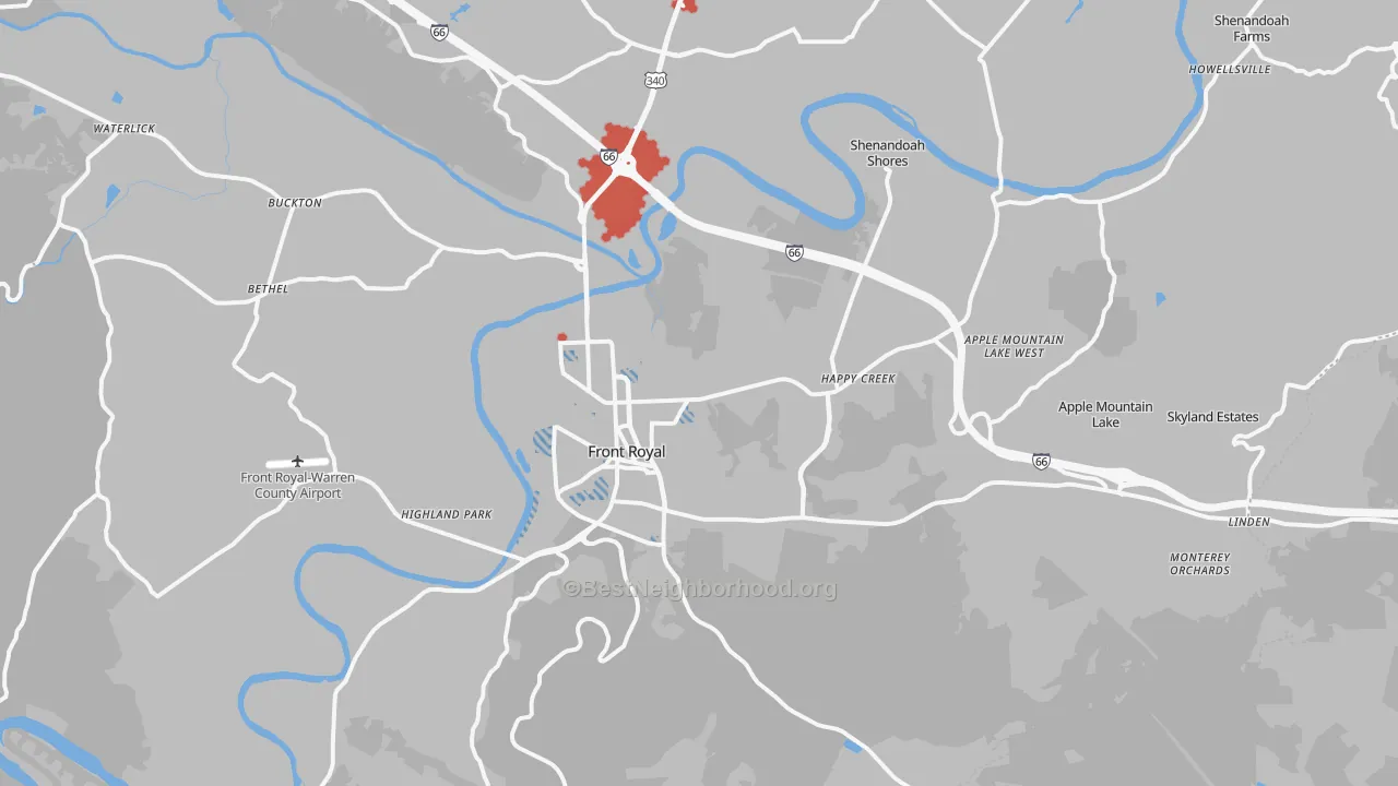 Transit Grade map of Warren County, VA