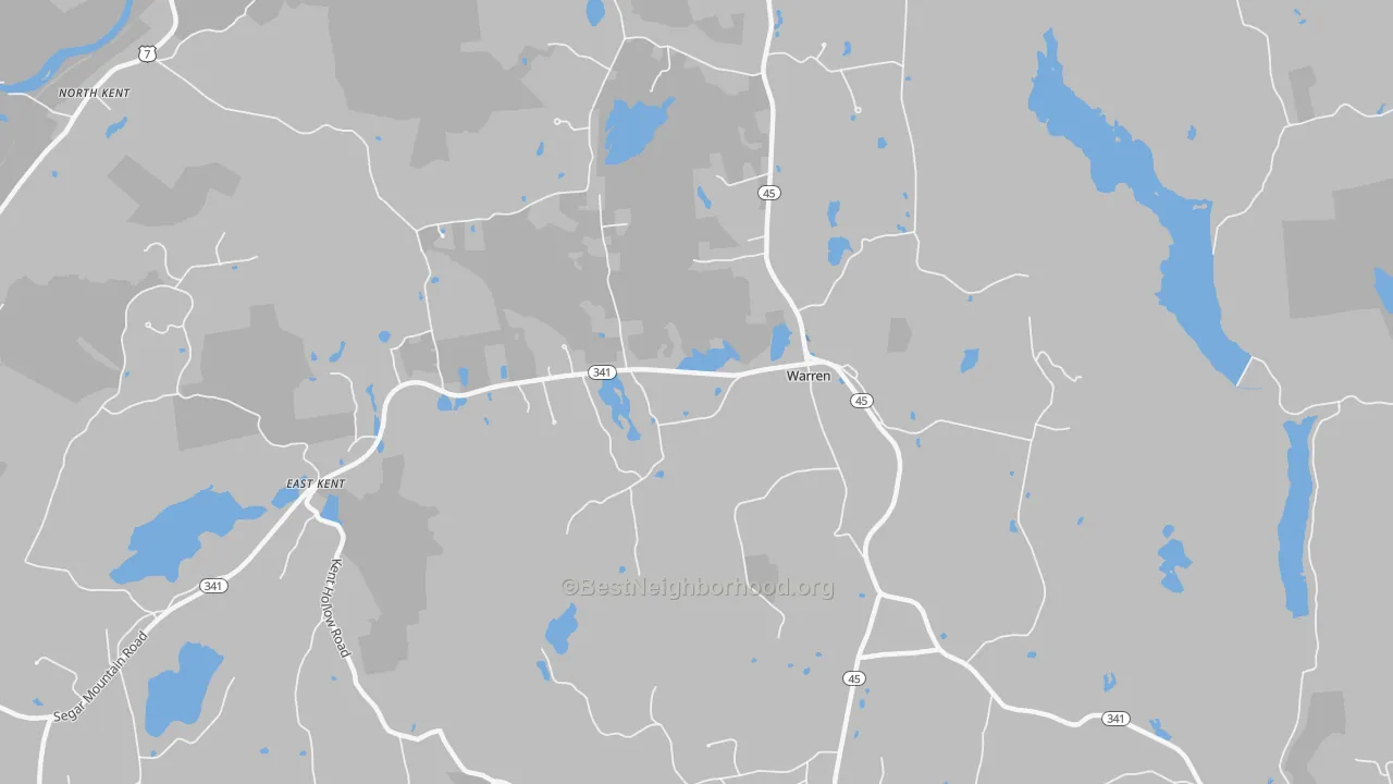 Transit Grade map of Warren, CT