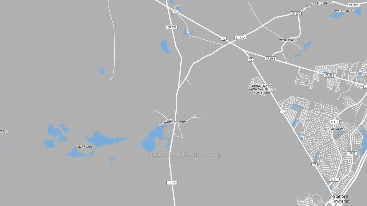 Transit Grade map of Warren Grove, NJ