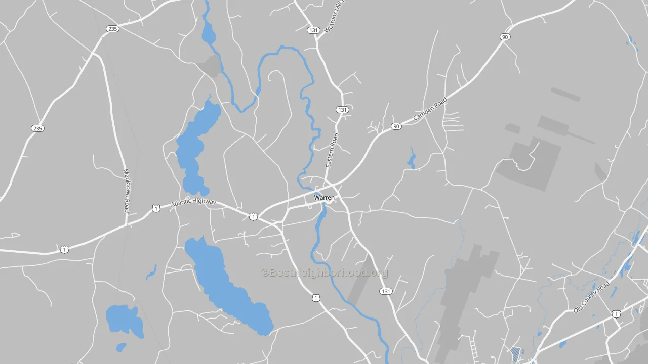 Transit Grade map of Warren, ME