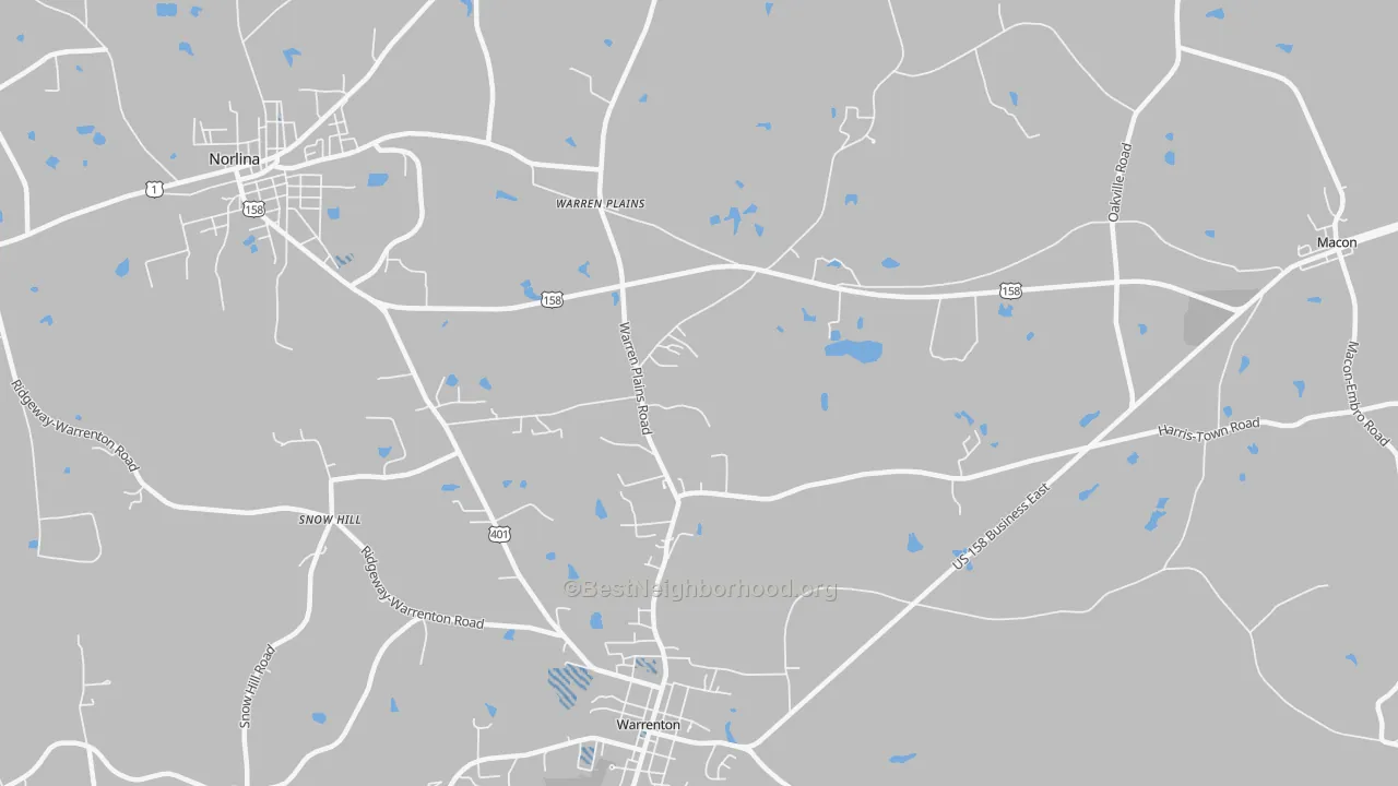 Transit Grade map of Warren Plains, NC