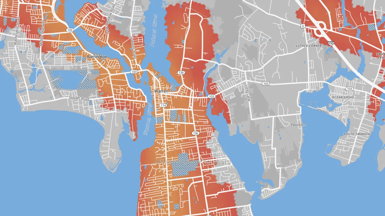 Transit Grade map of Warren, RI