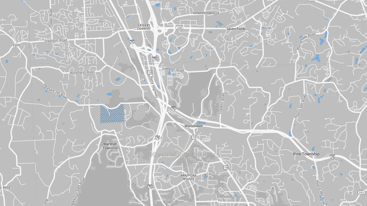 Transit Grade map of Warrendale, PA
