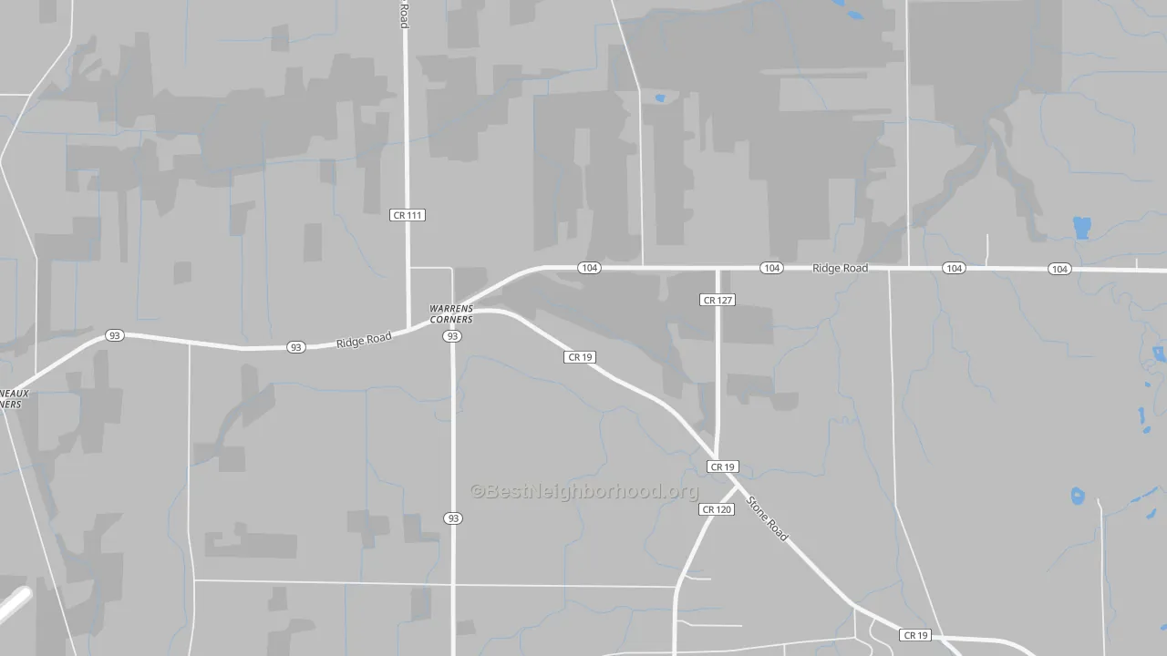 Transit Grade map of Warrens Corners, NY