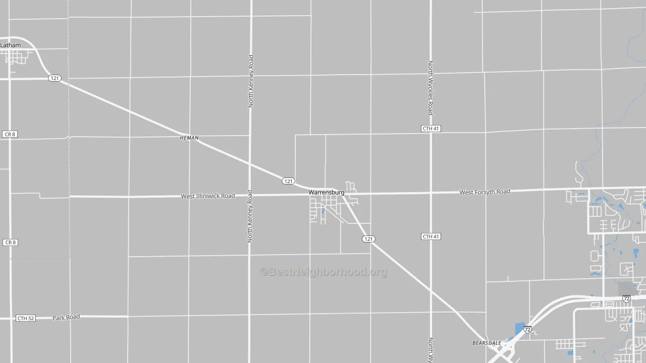 Transit Grade map of Warrensburg, IL