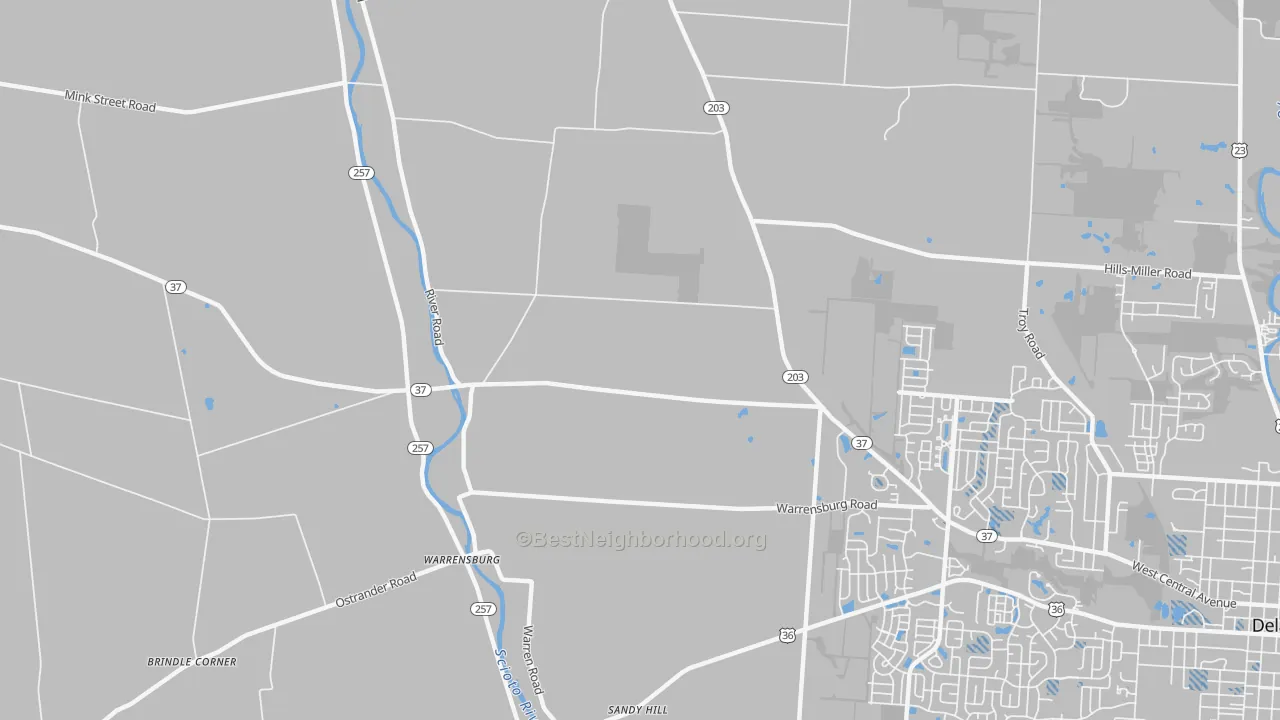 Transit Grade map of Warrensburg, OH
