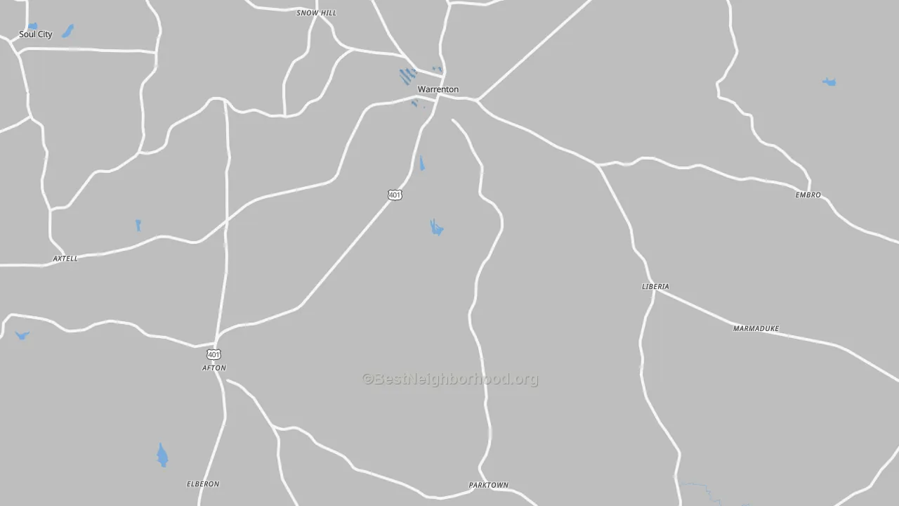 Transit Grade map of Warrenton, NC